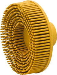 Value Collection - 3" 80 Grit Ceramic Straight Disc Brush - Threaded Hole Connector, 5/8" Trim Length, 1/4-20 Threaded Arbor Hole - Apex Tool & Supply
