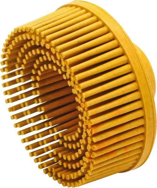 Value Collection - 2" 80 Grit Ceramic Straight Disc Brush - Threaded Hole Connector, 5/8" Trim Length, 1/4-20 Threaded Arbor Hole - Apex Tool & Supply