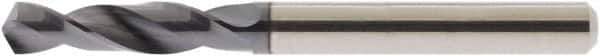 Accupro - 31/64" 118° Spiral Flute Solid Carbide Screw Machine Drill Bit - AlTiN Finish, Right Hand Cut, 51mm Flute Length, 102mm OAL, Straight Shank - Apex Tool & Supply