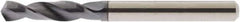 Accupro - #39 118° Spiral Flute Solid Carbide Screw Machine Drill Bit - AlTiN Finish, Right Hand Cut, 14mm Flute Length, 43mm OAL, Straight Shank - Apex Tool & Supply