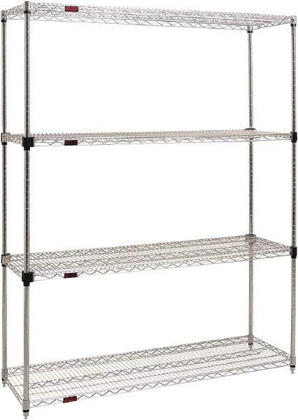 Eagle MHC - 4 Shelf Eagle MHC Wire Shelving - Starter Unit - 36" Wide x 18" Deep x 74" High, - Apex Tool & Supply