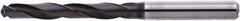 Accupro - 7/32" 135° Solid Carbide Jobber Drill - AlTiN Finish, Right Hand Cut, Spiral Flute, Straight Shank, 82mm OAL - Apex Tool & Supply
