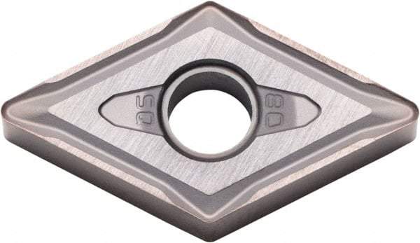 Kyocera - DNMG433 Grade PR015S Carbide Turning Insert - Megacoat Hard Finish, 55° Diamond, 1/2" Inscr Circle, 3/16" Thick, 3/64" Corner Radius - Apex Tool & Supply