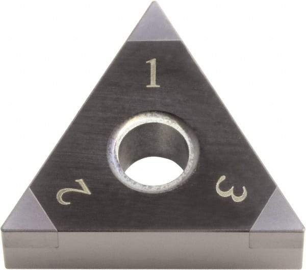 Kyocera - TNGA331 ME Grade KBN05M CBN Turning Insert - Megacoat Finish, 60° Triangle, 3/8" Inscr Circle, 3/16" Thick, 1/64" Corner Radius - Apex Tool & Supply