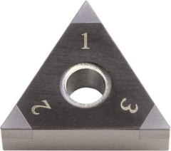 Kyocera - TNGA331 ME Grade KBN05M CBN Turning Insert - Megacoat Finish, 60° Triangle, 3/8" Inscr Circle, 3/16" Thick, 1/64" Corner Radius - Apex Tool & Supply