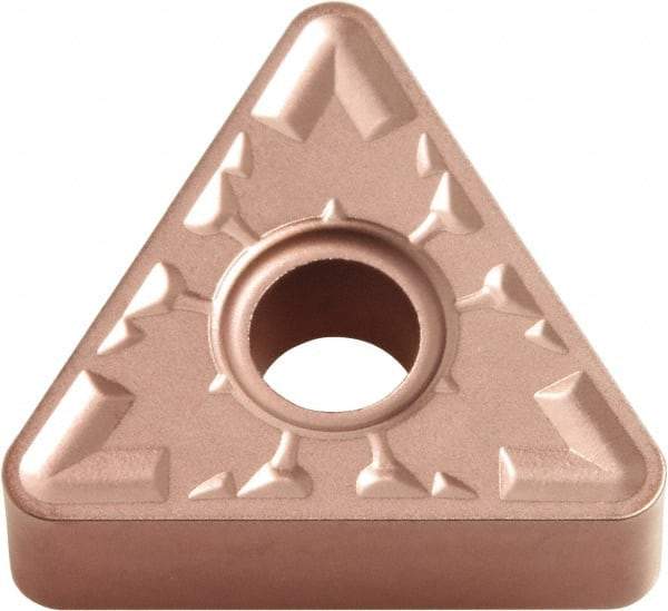 Kyocera - TNMG332 ZS Grade CA320 Carbide Turning Insert - TiCN/Al2O3 Finish, 60° Triangle, 3/8" Inscr Circle, 3/16" Thick, 1/32" Corner Radius - Apex Tool & Supply