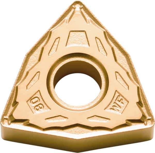 Kyocera - WNMG431 WF Grade CA530 Carbide Turning Insert - TiCN/AI2O3/TiN Finish, 80° Trigon, 1/2" Inscr Circle, 3/16" Thick, 1/64" Corner Radius - Apex Tool & Supply