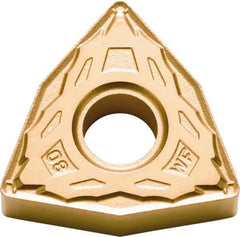 Kyocera - WNMG431 WF Grade CA530 Carbide Turning Insert - TiCN/AI2O3/TiN Finish, 80° Trigon, 1/2" Inscr Circle, 3/16" Thick, 1/64" Corner Radius - Apex Tool & Supply