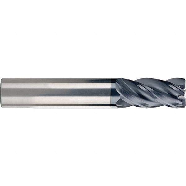 SGS - 1/2", 4 Flute, Single End, Solid Carbide, 0.03" Corner Radius End Mill - 5" OAL, 38° Helix, 1" LOC, Right Hand Cut - Apex Tool & Supply