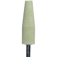 Norton - 2-1/2" Head Diam x 3/4" Thickness, A1, Cone End, Ceramic Mounted Point - Green, Extra Coarse Grade, 36 Grit, 19,800 RPM - Apex Tool & Supply