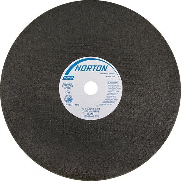 Norton - 24" Aluminum Oxide Cutoff Wheel - 7/32" Thick, 1-3/4" Arbor - Apex Tool & Supply