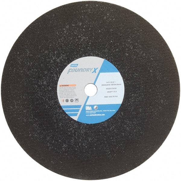 Norton - 16" Zirconia Alumina Cutoff Wheel - 5/32" Thick, 1" Arbor - Apex Tool & Supply