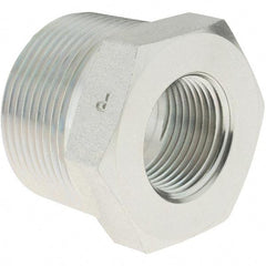 Parker - 1-1/4 Male Thread x 3/4 Female Thread, Zinc Plated Steel Industrial Pipe Hex Bushing - MNPTF x FNPTF, 3,000 psi - Apex Tool & Supply