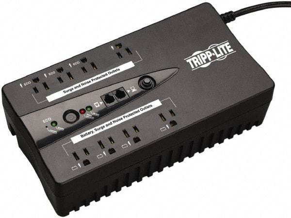 Tripp-Lite - 15 Amp, 550 VA, Flat Pack Mount Standby Backup Uninterruptible Power Supply - Backup 3-1/2 min with Full Load & 10 min with Half Load, 120 VAC Input & Output, 300 Watt Output, 1 Phases, 6 Outlets - Apex Tool & Supply