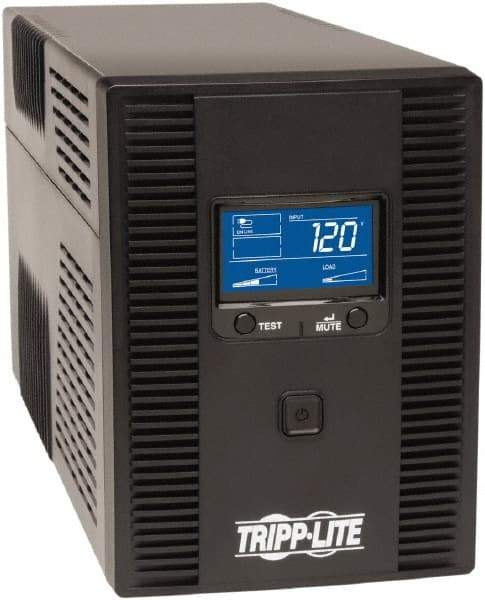 Tripp-Lite - 15 Amp, 1,500 VA, Tower Mount Line Interactive Backup Uninterruptible Power Supply - Backup 4.4 min with Full Load & 14 min with Half Load, 120 VAC Input & Output, 900 Watt Output, 1 Phases, 10 Outlets - Apex Tool & Supply