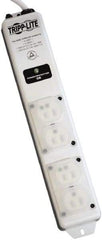 Tripp-Lite - 4 Outlets, 120 VAC15 Amps, 15' Cord, Power Outlet Strip - Floor, Keyhole Mount, 5-15 NEMA Configuration, 2-1/2" Strip - Apex Tool & Supply