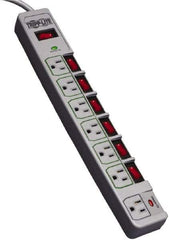 Tripp-Lite - 7 Outlets, 120 VAC15 Amps, 8' Cord, Power Outlet Strip - Floor, Keyhole Mount, 5-15 NEMA Configuration, 15" Strip - Apex Tool & Supply