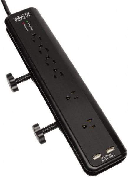 Tripp-Lite - 6 Outlets, 120 VAC15 Amps, 6' Cord, Power Outlet Strip - Floor, Keyhole Mount, 5-15 NEMA Configuration, 2-1/2" Strip - Apex Tool & Supply