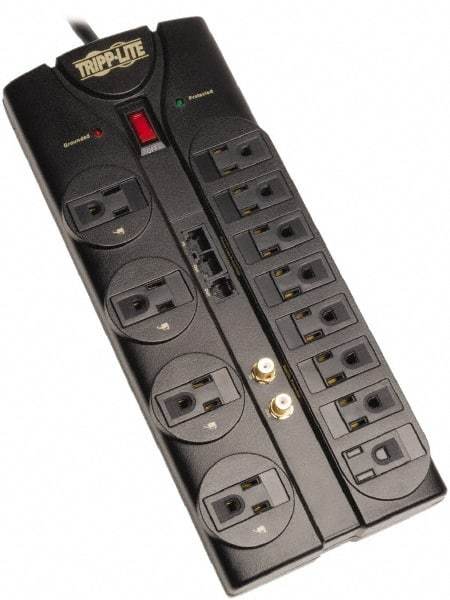 Tripp-Lite - 12 Outlets, 120 VAC15 Amps, 8' Cord, Power Outlet Strip - Floor, Keyhole Mount, 5-15 NEMA Configuration, 12.04" Strip - Apex Tool & Supply