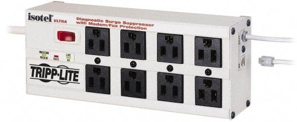 Tripp-Lite - 8 Outlets, 120 VAC15 Amps, 10' Cord, Power Outlet Strip - Floor, Keyhole Mount, 5-15 NEMA Configuration, 3-1/2" Strip - Apex Tool & Supply