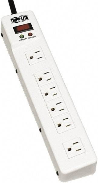 Tripp-Lite - 6 Outlets, 120 VAC15 Amps, 6' Cord, Power Outlet Strip - Floor, Keyhole Mount, 5-15 NEMA Configuration, 2-1/4" Strip - Apex Tool & Supply