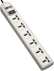 Tripp-Lite - 6 Outlets, 120 VAC10 Amps, 4' Cord, Power Outlet Strip - Floor, Keyhole Mount, British NEMA Configuration, 2-1/2" Strip - Apex Tool & Supply
