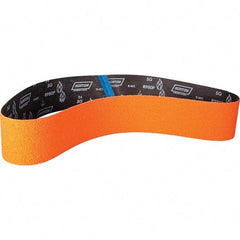 Norton - 4" Wide x 60" OAL, 24 Grit, Ceramic Abrasive Belt - Ceramic, Coated, Y Weighted Cloth Backing - Apex Tool & Supply