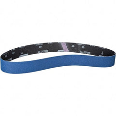 Norton - 2" Wide x 60" OAL, 220 Grit, Zirconia Alumina Abrasive Belt - Zirconia Alumina, Coated, X Weighted Cloth Backing - Apex Tool & Supply