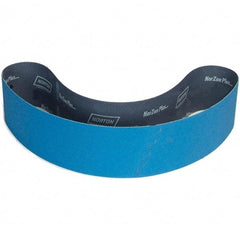 Norton - 4" Wide x 90" OAL, 80 Grit, Zirconia Alumina Abrasive Belt - Zirconia Alumina, Coated, X Weighted Cloth Backing - Apex Tool & Supply