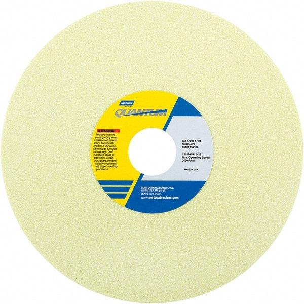 Norton - 8" Diam x 1-1/4" Hole x 1/2" Thick, I Hardness, 46 Grit Surface Grinding Wheel - Ceramic, Type 1, Coarse Grade, 3,105 Max RPM - Apex Tool & Supply