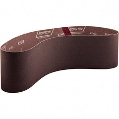 Norton - 4" Wide x 36" OAL, 120 Grit, Aluminum Oxide Abrasive Belt - Aluminum Oxide, Coated, X Weighted Cloth Backing - Apex Tool & Supply