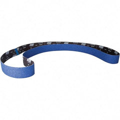 Norton - 4" Wide x 79" OAL, 40 Grit, Zirconia Alumina Abrasive Belt - Zirconia Alumina, Coated, Y Weighted Cloth Backing - Apex Tool & Supply