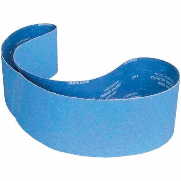Norton - 6" Wide x 89" OAL, 80 Grit, Zirconia Alumina Abrasive Belt - Zirconia Alumina, Coated, X Weighted Cloth Backing - Apex Tool & Supply