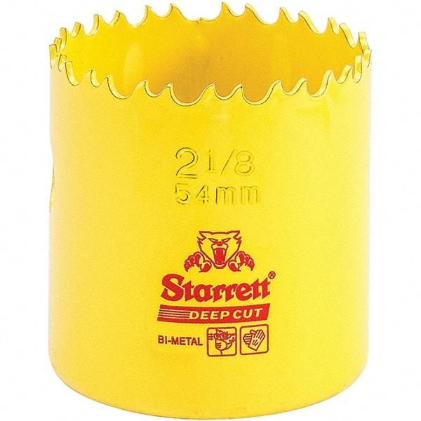 Starrett - 2-1/8" Diam, 2" Cutting Depth, Hole Saw - High Speed Steel Saw, Toothed Edge - Apex Tool & Supply