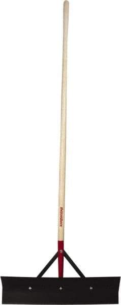 Razor-Back - Stiff Steel Straight Scraper - 24" Blade Width x 6" Blade Length, 60" Long Straight Hardwood Handle - Apex Tool & Supply