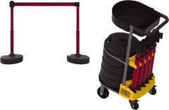 Banner Stakes - 42-1/2" High Plastic Pedestrian Barrier - 15' Long Rope - Apex Tool & Supply