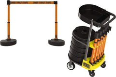 Banner Stakes - 42-1/2" High Plastic Pedestrian Barrier - 15' Long Rope - Apex Tool & Supply