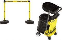 Banner Stakes - 42-1/2" High Plastic Pedestrian Barrier - 15' Long Rope - Apex Tool & Supply