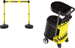 Banner Stakes - 42-1/2" High Plastic Pedestrian Barrier - 15' Long Rope - Apex Tool & Supply