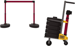 Banner Stakes - 42-1/2" High Plastic Pedestrian Barrier - 15' Long Rope - Apex Tool & Supply