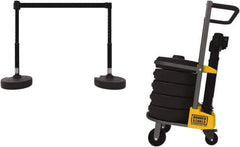 Banner Stakes - 42-1/2" High Plastic Pedestrian Barrier - 15' Long Rope - Apex Tool & Supply