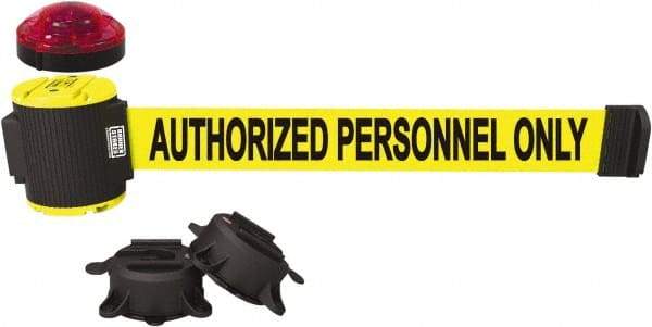 Banner Stakes - 7" High x 30' Long x 2" Wide Magnetic Wall Mount Barrier - Matte Finish, Yellow, Used As Is - Apex Tool & Supply