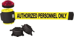 Banner Stakes - 7" High x 30' Long x 2" Wide Magnetic Wall Mount Barrier - Matte Finish, Yellow, Used As Is - Apex Tool & Supply