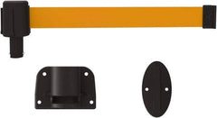 Banner Stakes - 6.61" High x 15' Long x 2" Wide Wall Mount Barrier - Plastic & Polyester, Matte Finish, Orange, Used As Is - Apex Tool & Supply