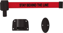 Banner Stakes - 6.61" High x 15' Long x 2" Wide Wall Mount Barrier - Plastic & Polyester, Matte Finish, Red, Used As Is - Apex Tool & Supply