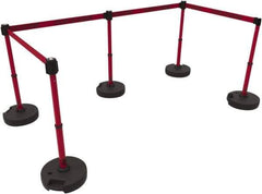 Banner Stakes - 42" High Plastic Pedestrian Barrier - 15' Long Rope - Apex Tool & Supply