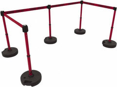 Banner Stakes - 42" High Plastic Pedestrian Barrier - 15' Long Rope - Apex Tool & Supply