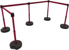 Banner Stakes - 42" High Plastic Pedestrian Barrier - 15' Long Rope - Apex Tool & Supply