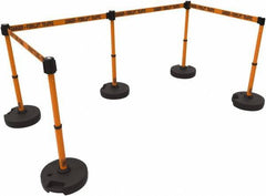 Banner Stakes - 42" High Plastic Pedestrian Barrier - 15' Long Rope - Apex Tool & Supply