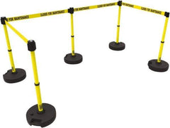 Banner Stakes - 42" High Plastic Pedestrian Barrier - 15' Long Rope - Apex Tool & Supply